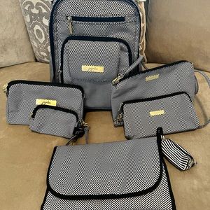 JuJuBe Be Right Back Backpack Diaper Bag and Accessories in Queen of the Nile